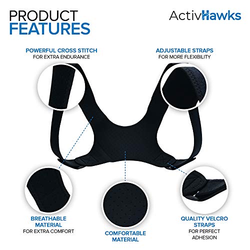ActivHawks Back Shoulder Posture Corrector (AH-PC4) for Men and Women - Washable and Adjustable - Ideal for Back Pain, Thoracics, Neck and Shoulder Pain Relief - Exercise eBook - Image 4