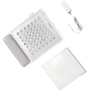 Convenient Nail Art Dust Collector with Reusable Filter Screen, Suitable for Nail Polishing Nail Salons(White)