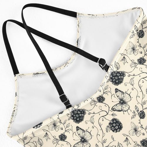 senya Girls Swimsuits One-Piece Swimwear Tie Bathing Suit Beach Summer Round Neck 7-8T Mulberry Butterfly Pattern4