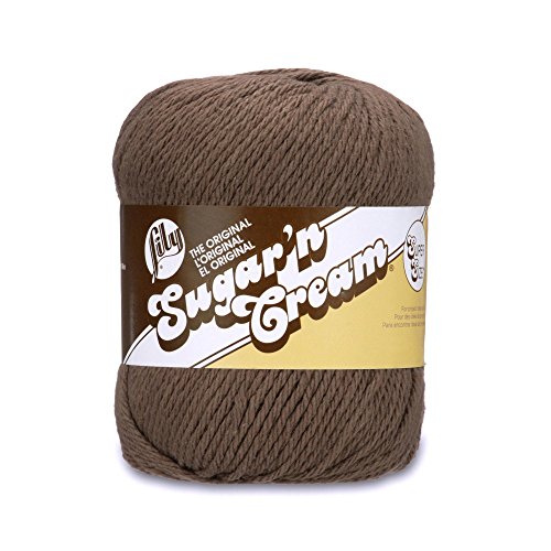 Image of Lily 10201818013 Sugar 'N Cream Super Size Solid Yarn, 4oz, Gauge 4oz Medium, 100% Cotton, Big Ball - Warm Brown - Machine Wash & Dry