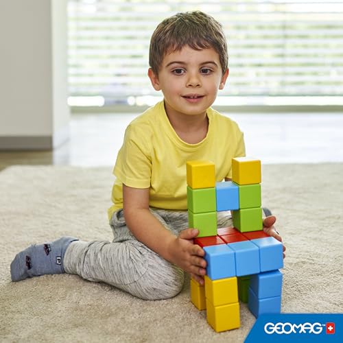 Geomag Magicube Magnetic Blocks for Toddlers Ages 1–5 | Swiss-Made STEM Building Toy Sets | Multiple (MAGICUBE_24PCS_Montessori)