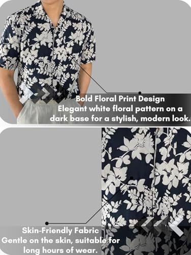 Image of Leriya Fashion Men's Polycotton Regular Fit Casual Stylish Printed | Formal Printed Half Sleeve Shirt |Summer Button Down Shirts for Men