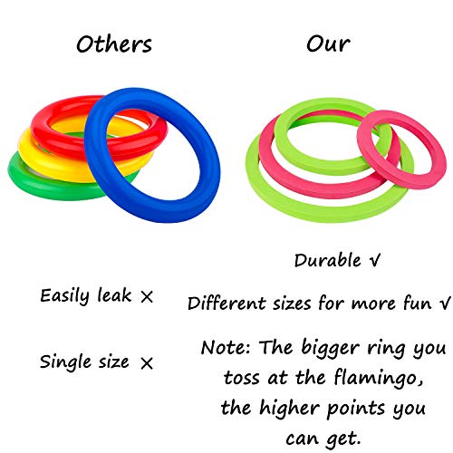 90Shine B07FCBS3XG 2 Pcs Flamingo Inflatable Ring Toss Game thumb #5