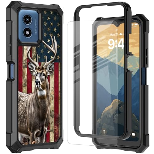 Coque Moto G Play 5G 2024 antichoc aux coins double couche avec vitre de protection en verre