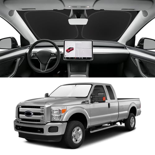 Image of Custom Fit Windshield Sun Shade for Ford F250 F350 F450 2008-2016