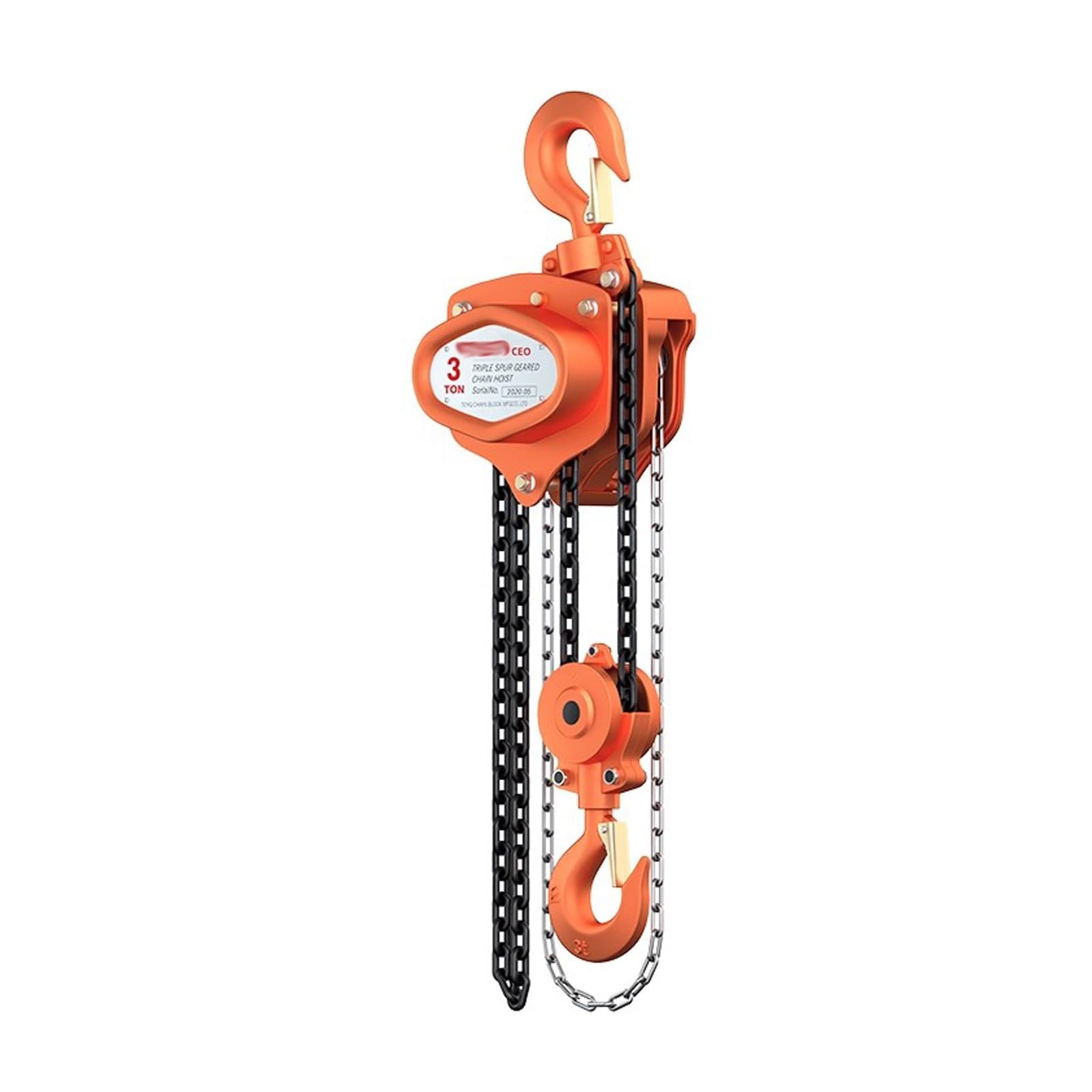 Paranco a Catena Manuale di Piccole Dimensioni, Carrucola per Sollevamento, con Catena G80 e 2 Ganci, per Garage, Magazzini e Autoveicoli(1T/600cm)