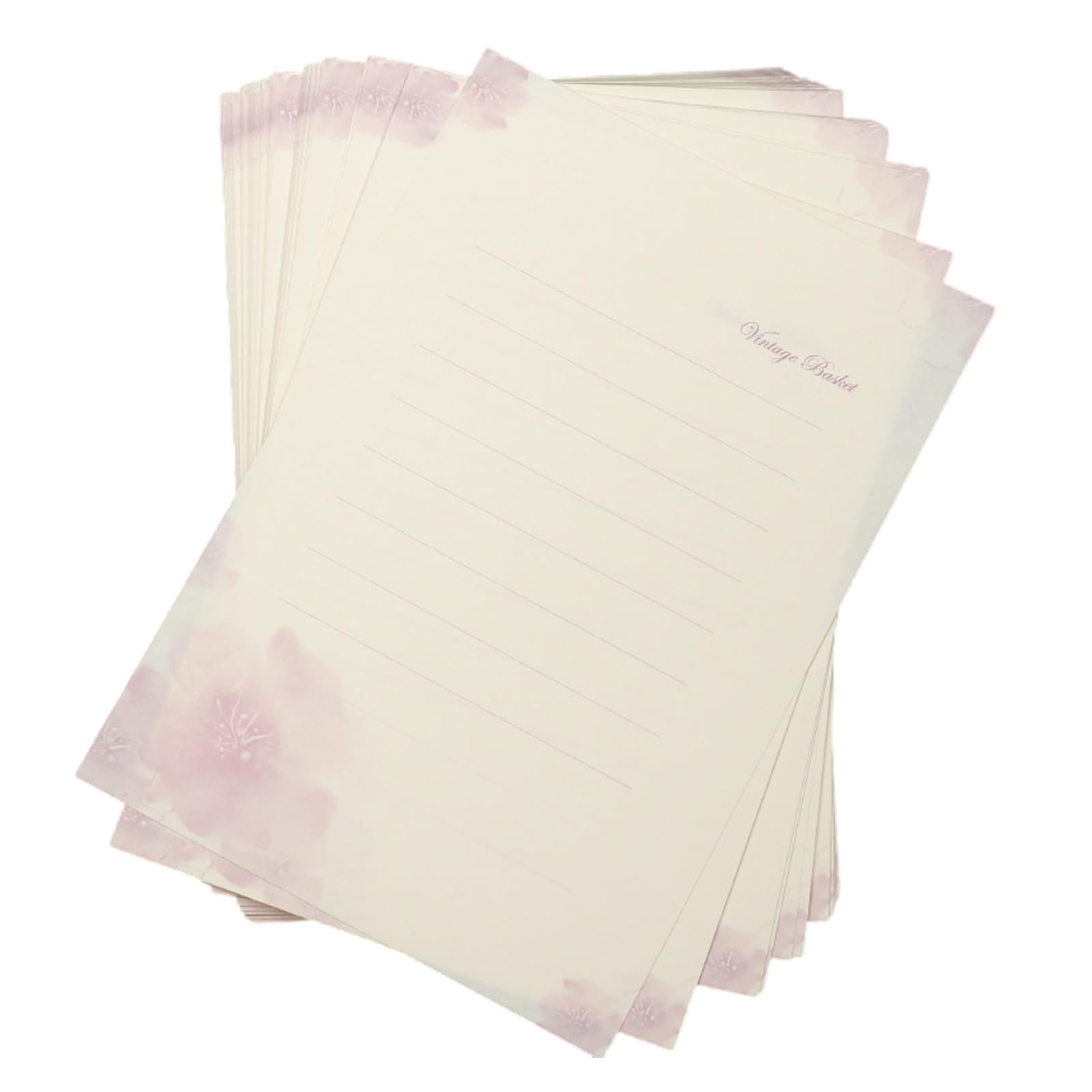 Blumen Briefpapier Set, 14, 5 x 21 cm, Briefpapier, Grußkarte für Geburtstag, Abschlussfeier, 160 Blatt Vintage Briefpapier
