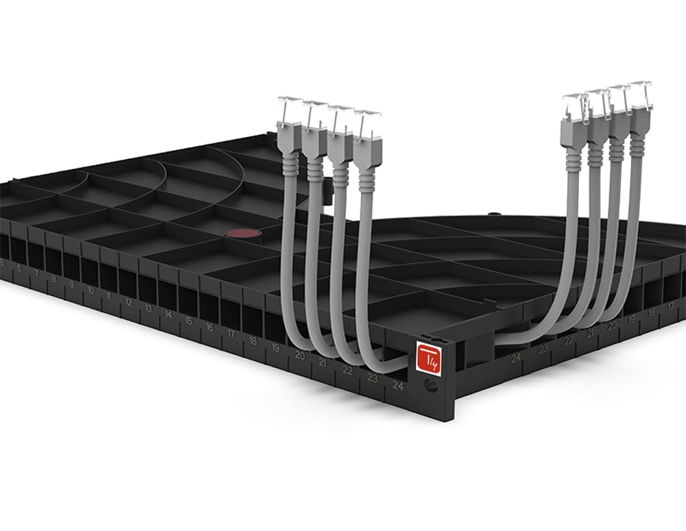 Techly Professional 367720 Mensola Gestione Cavi su Rack 19" 24 Porte P.800 mm Nero