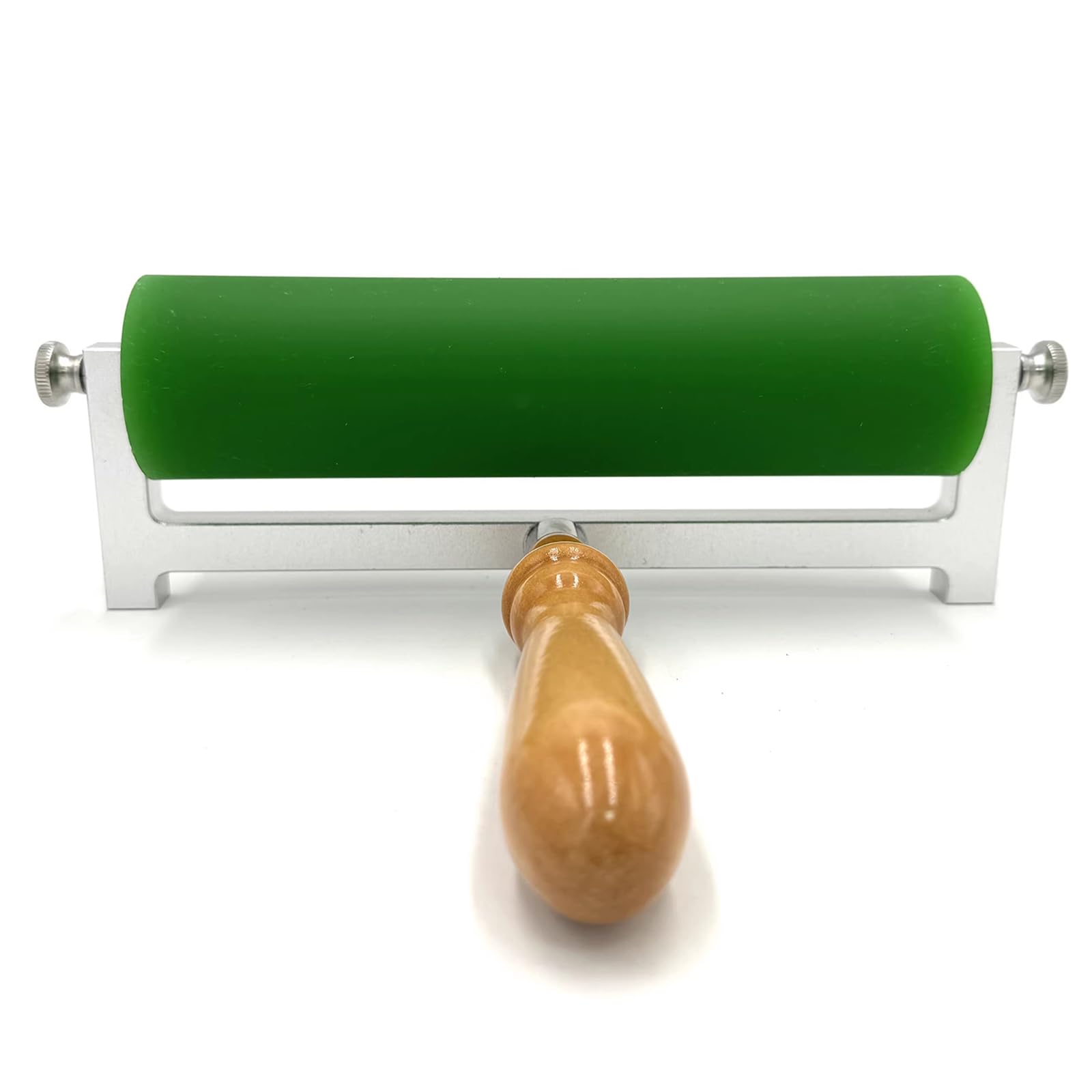 ZHJOPP Printmaking Brayer Roller, Letterpress & Lithographic Printing Cylinder Tool with Wooden Handle for Inking Stamping（50mm*100mm）