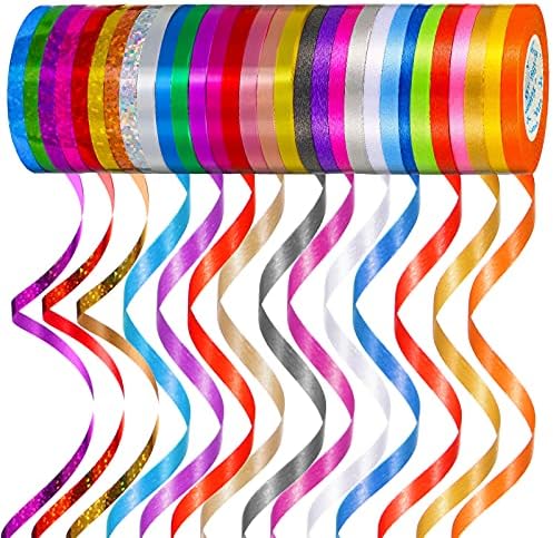 30 Rolls Curling Ribbon Shiny Metallic Balloon String Roll Gift Wrapping Ribbons for Crafts, Wedding, Valentines, Birthday, Party Decoration(Mixed Colors,Classic Style)