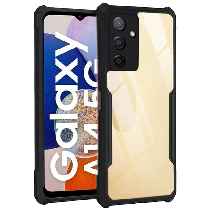 amazon basics Hybrid Camera Protection Transparent Hard Back Case Cover for Samsung Galaxy A14 5G (Sides Black) (B0CVL225HH) Amazon Price History, Amazon Price Tracker