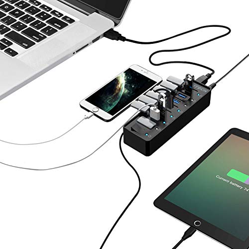 SOWTECH USB Hub 3.0 Alimentato 7 Porte USB 3.0 Hub...