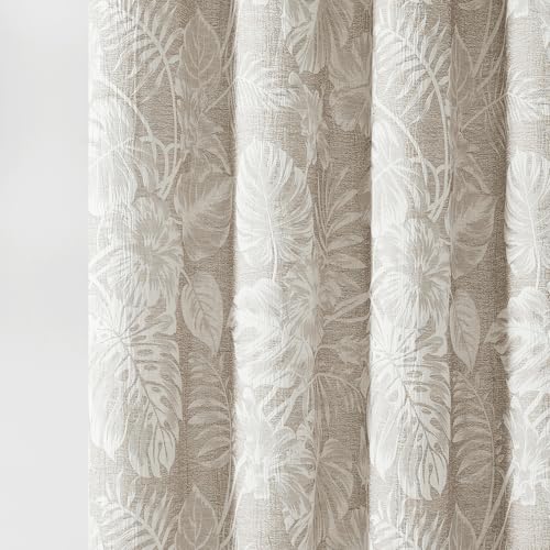 Lush Decor Bali Tropical Leaves Shower Curtain Single 72" W x 72" L Neutral - Tropical Bathroom - Brown Bath Curtain -Coastal Decor - Image 4