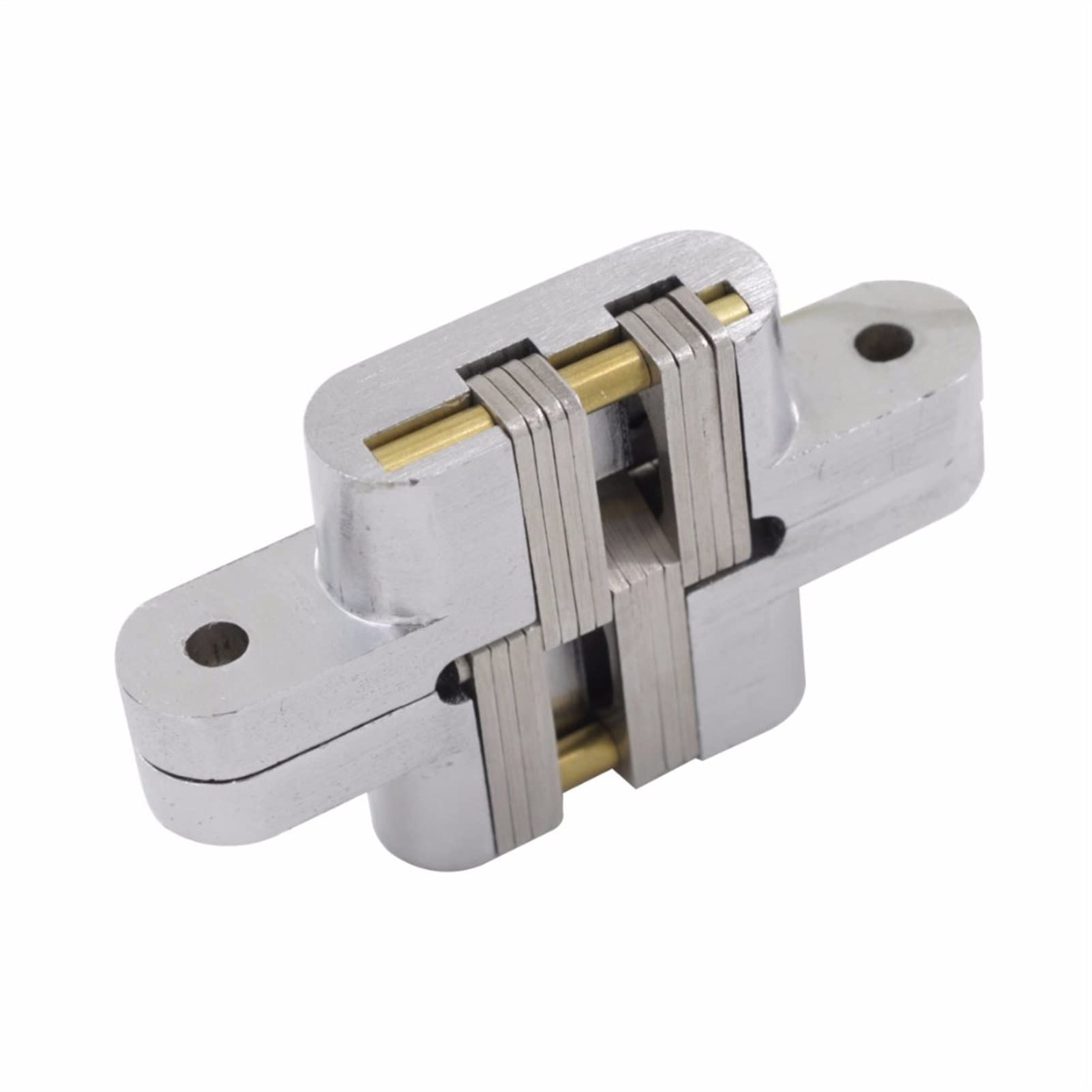 Nvsfzgiyg Silver Hinges Zinc Alloy Hidden Loading Capacity 25Kg Concealed Cross Door Hinge 94X54mm For Folding Invisible