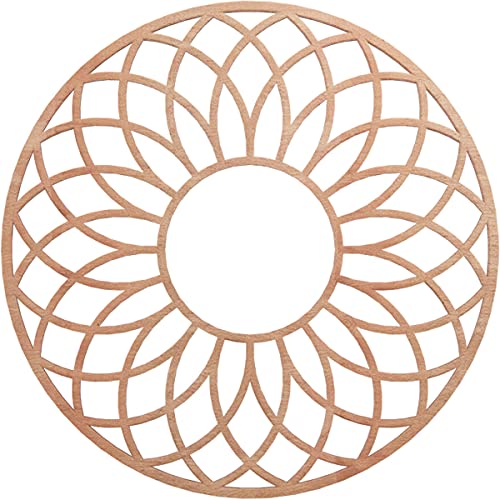 Image of Ekena Millwork 26 inchOD x 8 7 /8 inchID x 1 /4 inchT Cannes Wood Fretwork Pierced Ceiling Medallion, Cherry