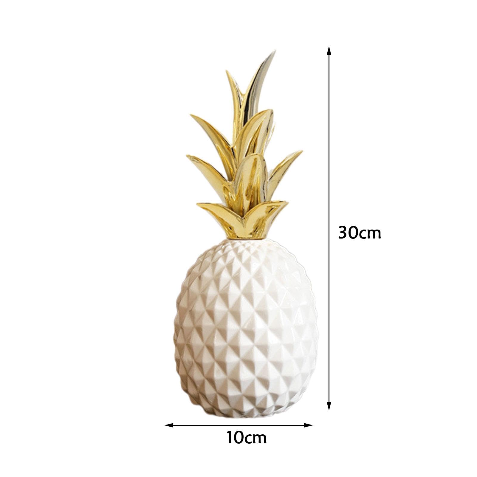 Ananas Deko-Figur Aus Harz – 6,5 X 15 Cm, Goldfarben, Nordisches Design