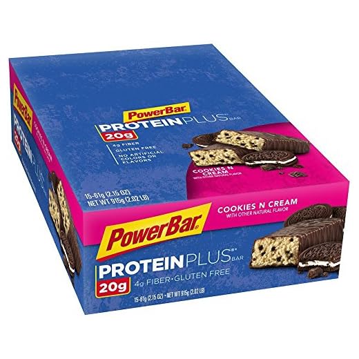 PowerBar Protein Plus Bar, Cookies & Cream, 2.15 Ounce (Pack of 15)