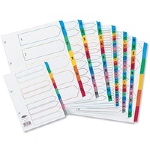 Concord Index Multicolour-tabbed Mylar-Reinforced 4 Holes 1-15 A4 White Ref CS16