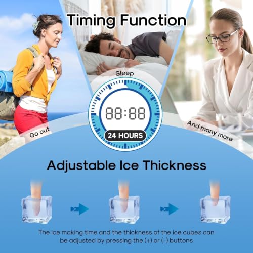Image of ICEPURE 15 inch Under Counter Ice Maker with Drain Pump | 90lbs /24H, Self-Cleaning, Smart Reminder, 24H Timer, ETL /FCC, Built-in /Freestanding, Home & Commercial, Stainless Steel