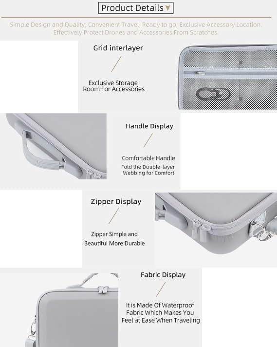 Carrying Case Compatible with DJI Neo 2 & RC 2 Controller, Portable PU Storage Protective Bag for Neo 2 Drone Accessories