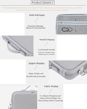 Carrying Case Compatible with DJI Neo 2 & RC 2 Controller, Portable PU Storage Protective Bag for Neo 2 Drone Accessories