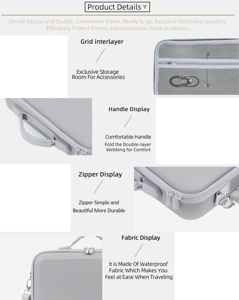 Étui de transport compatible avec DJI Neo 2 et manette RC 2, sac de rangement de protection portable en PU pour accessoires de drone Neo 2
