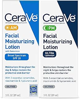 CeraVe Day & Night Face Lotion Skin Care Set | Contains CeraVe AM
