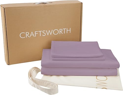 Miniatura 9 de CRAFTSWORTH Juego de sábanas 100% de algodón egipcio, tamaño individual XL, juego de sábanas de bolsillo extra profundo, sábana encimera, sábana