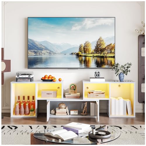 Listado de Centro de Entretenimiento . 41 Simple Wisdom Mueble para TV 3 en 1 expandible (120-170cm) con Luces LED de 20 Colores,Centro de Entretenimiento Modular para TV 45-70 Pulgadas, Ideal para Sala u Oficina - Diseño...