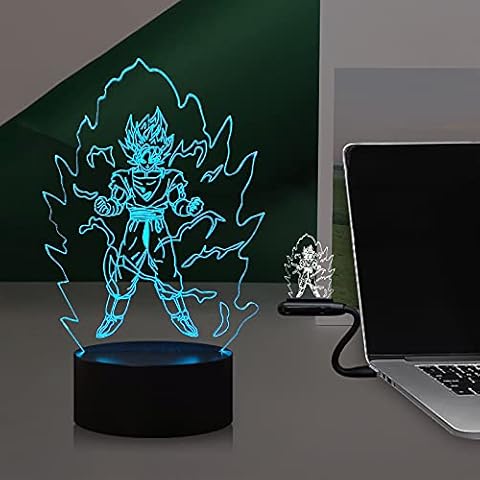 Luz nocturna 3D LED Laysinly Saiyan God Goku Cover