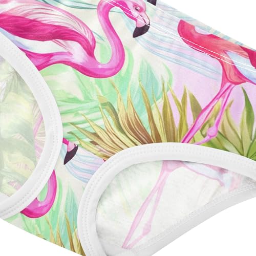 Toddler Underwear Custom 2t Cotton Panties for Girl Florals Briefs Girls Undies Pink Flamingos Tropical Plants4