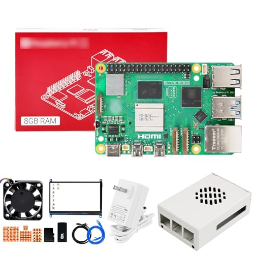 Image of Yahboom Pi 5 4GB /8GB Starter Kit with 27W 5.1V /5A Power Adapter Heat Sink and Raspberry Case Provide Openclaw Deployment (Pi5 8GB, 7-in Screen Kit)