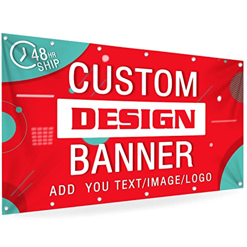 Custom Banners and Signs Customize with Picture or Text,Personalized Banners Signs for Parties,Business,Graduation,Birthday,Anniversary - 4\'x1\'