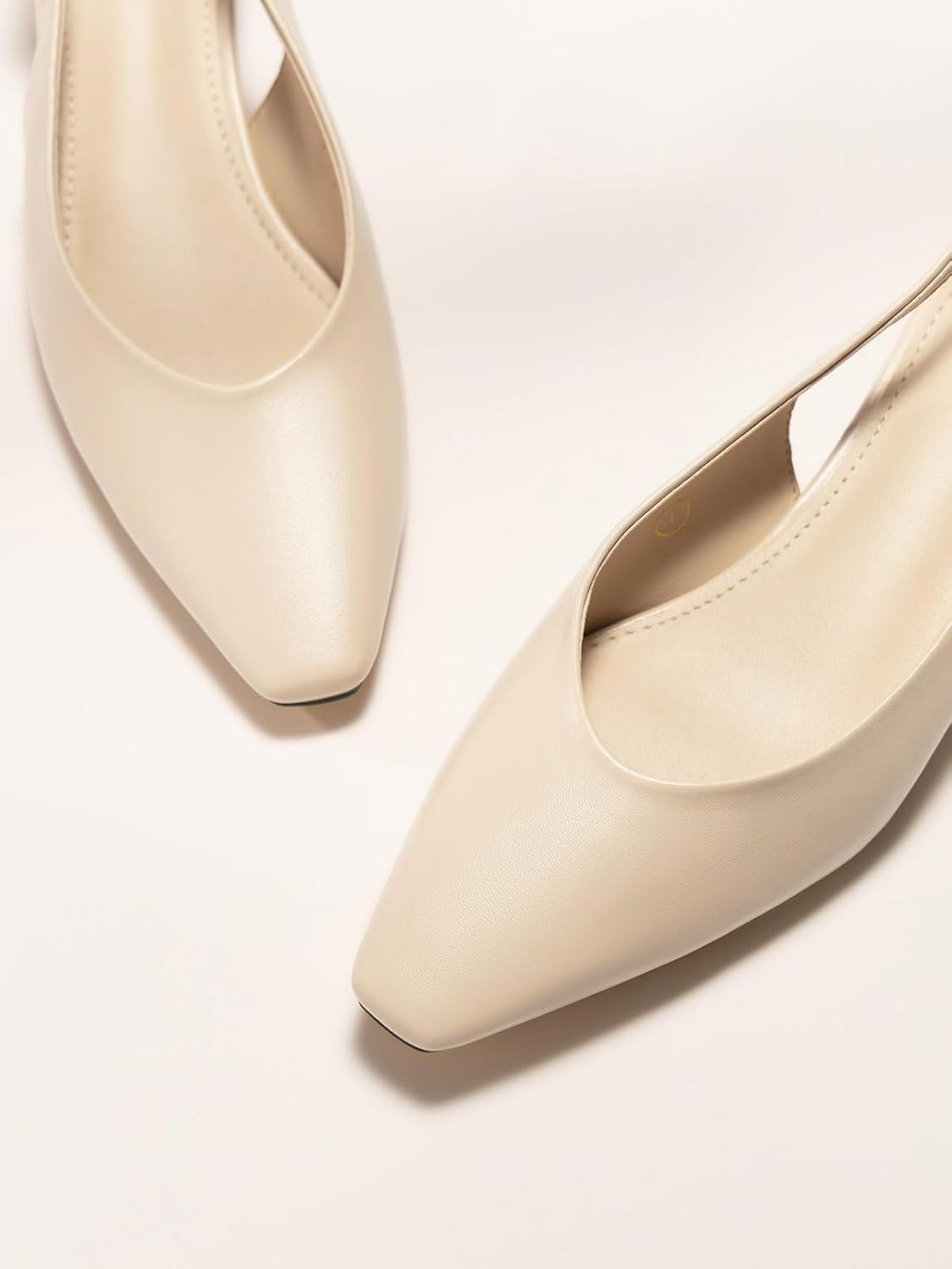 Coutgo Womens Chunky Low Heels Slingback Pumps Closed Square-Pointed Toe Work Office Dress Shoes - Image 6