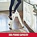 Rubbermaid Two-Step Folding Foot Stool 14-Inch High White 300 Pound Capacity Small Step Stool for Adults/Kids for Use in Library/Kitchen/Bathroom/Garage/Closet