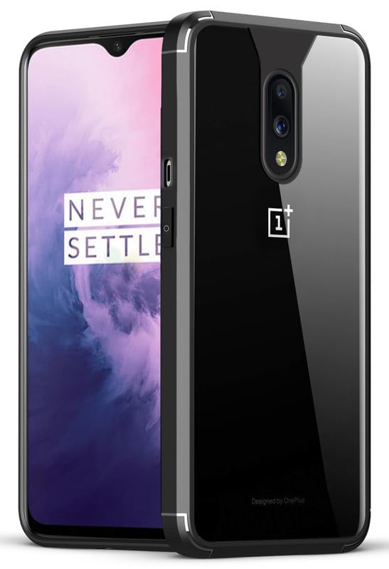 Mr. Case Transparent case with Silicone Frame Back Cover for OnePlus 7 | Shockproof Transparent Hard Back Shockproof Bumper - Transparent (Black Border) (B0CWV6FRJL) Amazon Price History, Amazon Price Tracker