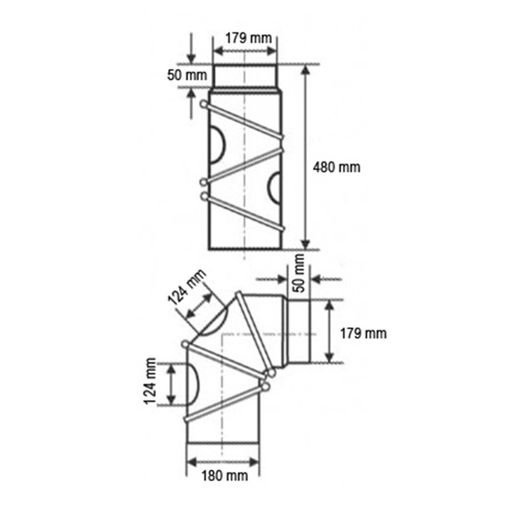 EWO Ofenrohr-Bogen 180 mm Durchmesser - Ofenrohr Multibogen 0-90° Schwarz - Senotherm-Beschichtung - rußbeständig, frost- und tauwechselbeständig