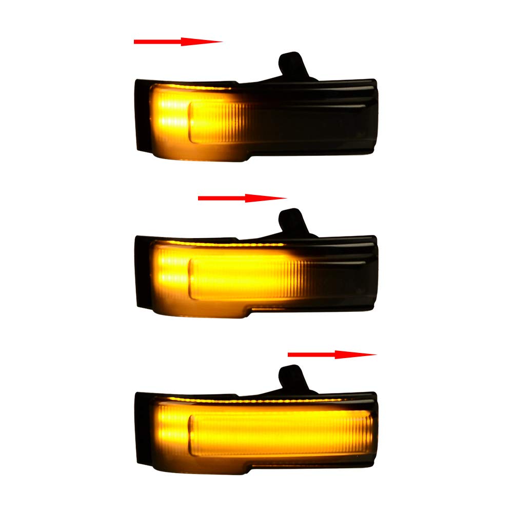 Sequential Flashing Amber Side Mirror Marker Lights LED Turn Signals Smoked Compatible with Ford F150 2015-2020 16 17 18 19