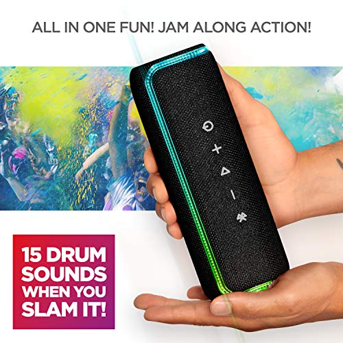 Image of Ion Audio Slam Jam-IPX7 Waterproof Bluetooth Speaker with Microphone, Rechargeable Battery, 15 Drum Sounds, Aux Input and USB Charge Port (Pack of 2)