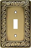 Franklin Brass 64049 Paisley Single Toggle Switch Wall Plate/Switch Plate/Cover, Tumbled Antique Brass