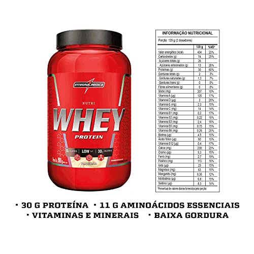 Integralmédica - Whey Protein Concentrado Cookies and Cream 100% Pure - 21g de Proteína por Scoop, Suplementação Alimentar Pós-Treino, Fórmula Enriquecida com BCAAs - Pote 900g
