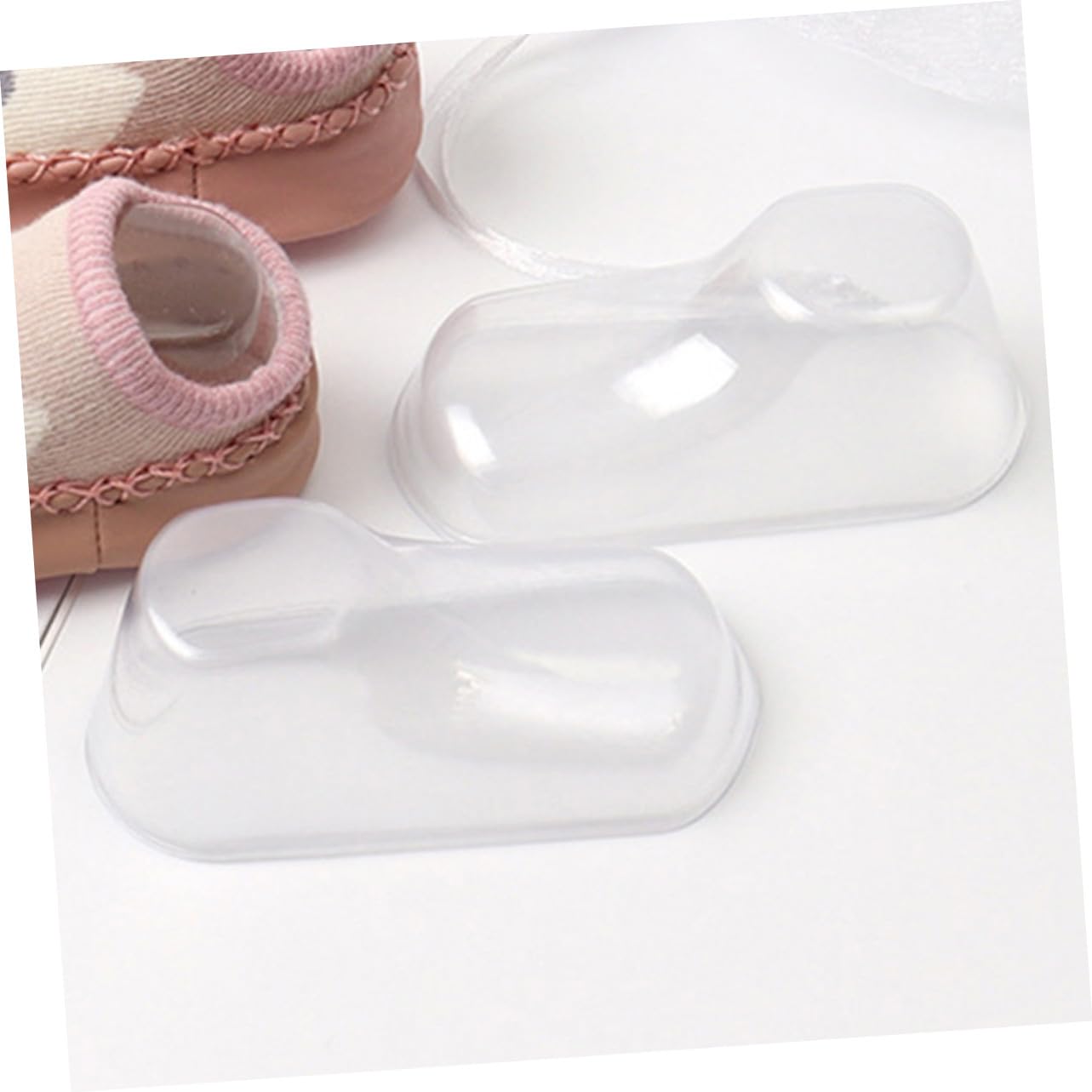 Beavorty Présentoirs à Chaussures pour Bébés 50 Pièces en PVC Robuste et Non Déformable, Supports Transparents pour Chaussettes et Chaussures Bébé, pour Rangement Familial