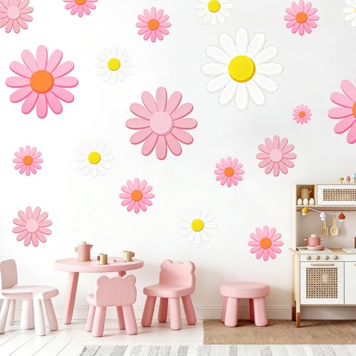 Vinilos Decorativos Flor Margarita Rosa para Pared miniatura 1