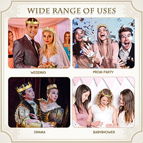 Sureio 2 Pcs King and Queen Crowns Set, Rhinestone Tiaras Royalty Tiaras for Valentine Couple Prom Party, Birthday Wedding Hair Accessories(Elegant Style)