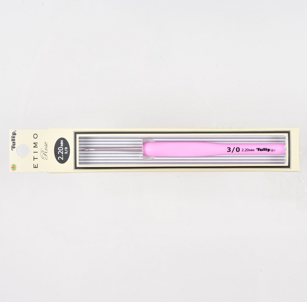 Tulip Silver Etimo Rose Cushion Grip Aluminium Crochet Hook (2.2Mm)