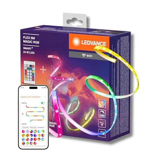 LEDVANCE SMART + WIFI FLEX 5M LED BRANDES, BLANC, 22W, 500LM, DIMMABLE, EFFET DE LUMIÈRE MAGIQUE MAGIQUE dynamique, Sélection de couleur lumineuse individuelle, contrôlable par application, IP20