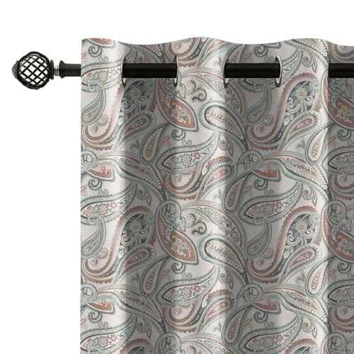 Image of LINENWALAS Printed Blackout Curtains for 7.5 Feet Door | Set of 2 | Printed Drapes | Thermal Insulated, Room Darkening Panels with Grommet Hanging for Living Room (Royal jaali)