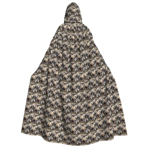 Cape à capuche rhinocéros en colère pour costume cosplay adulte