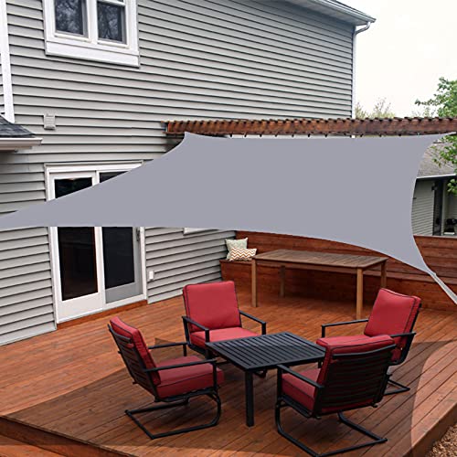 Tenda parasole rettangolare, 4 m x 8 m, colore grigio, per patio, cortile, giardino e posto auto coperto, protezione UV per spazi esterni, facile installazione