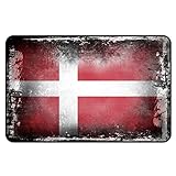 Cadora Magnetschild Kühlschrankmagnet Flagge Dänemark Shabby chic abverwendet alt gebraucht